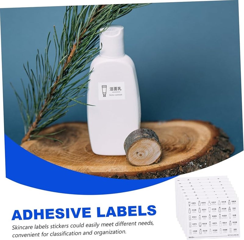 VICASKY 8 Pack Self Adhesive Skincare Stickers Labels for Toiletry Bottle Organization - Image 3
